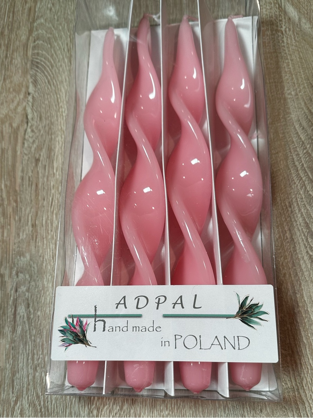 Pink Twisted Taper Candles - Set of 4 - Picture 4 of 5
